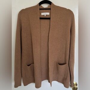Women’s Verve Ami  Open-Front Camel  Pocket Cardigan Sz S